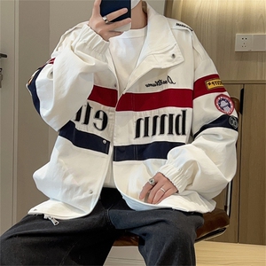 A710-P68 小众设计感棒球服外套男春秋季美式复古撞色飞行员夹克图片