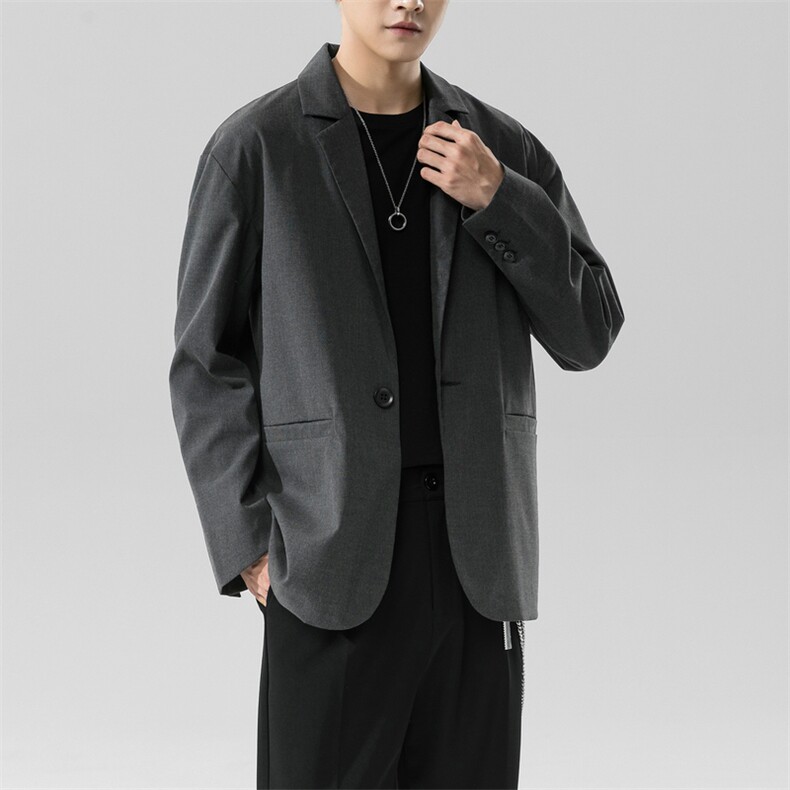 2021春秋季新款小西装男宽松休闲西服男士韩版潮流外套DF141T图片