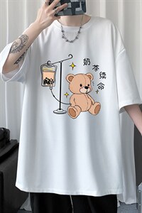 HT73194-P22 华夫格t恤男短袖男大码五分袖  短句风图片