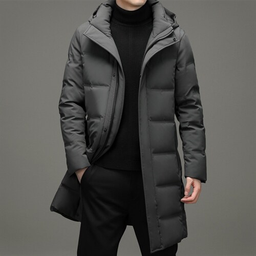 新款2023冬季脱卸帽羽绒服男装白鸭绒外套爸爸装YL21607-P390，男装羽绒服，电商B212（原钱塘6029）