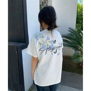 万针全刺绣解构设计260克重磅双纱纯棉高品质美式高街短袖T恤特35图片