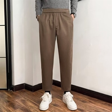 原宿风毛呢西裤男纯色休闲流行直筒裤男宽松直筒垂感秋冬VS046，男装西裤，星座1116A-2（原606A-1）