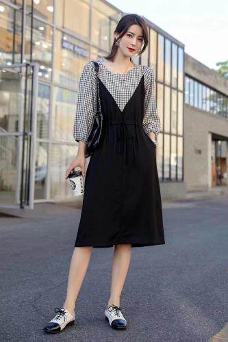 假两件套连衣裙，女装连衣裙，琪轩蔓莎