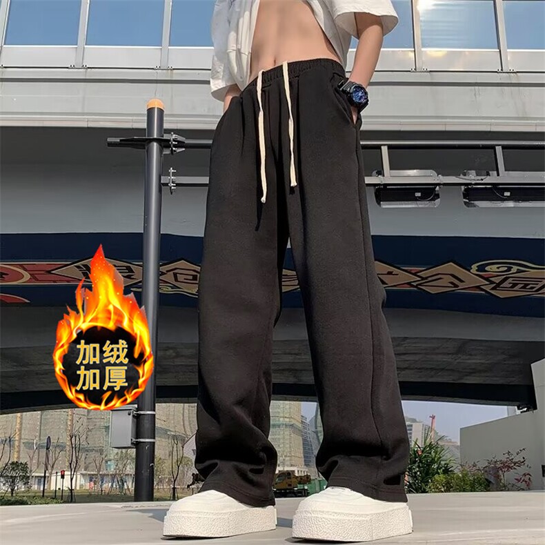 休闲西装裤男2024新款秋冬宽松痞帅西裤垂坠感直筒长裤KZ120，男装西裤，星座1116A-1（原606A）