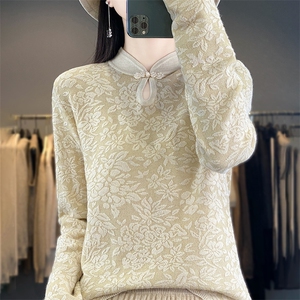 2025年秋季时尚百搭通勤简约休闲套衫，女装针织衫/毛衣，森墨