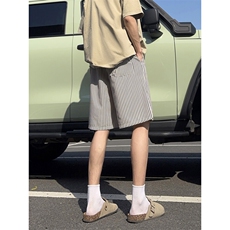 B221美式ins高街暗黑条纹短裤五分裤LK25471-特P18控38，男装牛仔裤，电商B221
