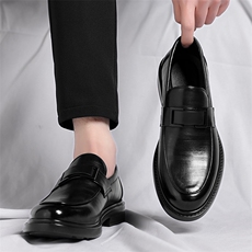 皮鞋男豆豆鞋休闲鞋男士百搭一脚蹬乐福鞋男，男鞋皮鞋，电商A223