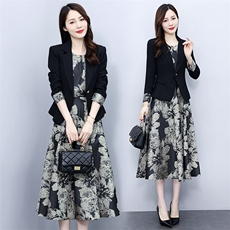 广州十三行爆款西装套装连衣裙女2025早春秋新款时尚长袖高档裙子，女装套装/套裙，时尚风爆