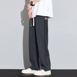 美式高街条纹休闲裤男春夏侧边麦标宽松直筒运动百搭裤DY528-P55图片