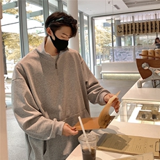 1360克重磅半拉链POLO衫50%棉50%涤纶大码M-5XL卫衣男WY77077P65，男装Polo衫，星座226-2