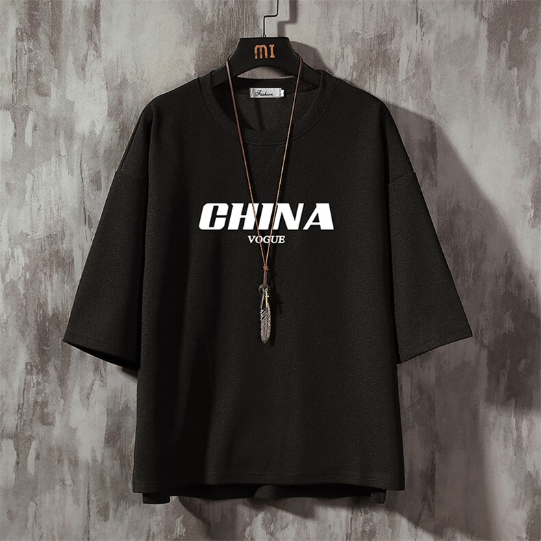 Q11001-P30春夏季七分袖t恤男大码五分袖男短袖中袖,男装T恤,电商A040A