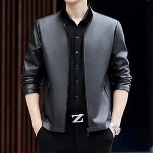 FA6005钱塘2020-3冬季厚款时尚休闲帅气中年男士皮衣外套P150图片
