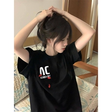 H0719-P30宽松休闲2026新款夏季短袖印花t恤女，男装T恤，星座617A-2