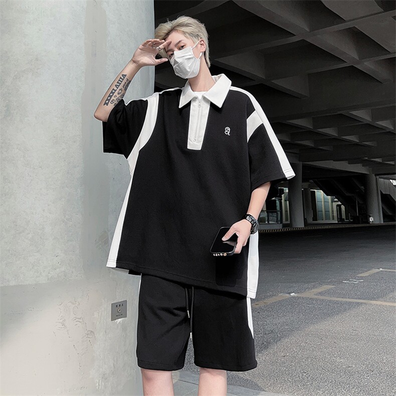夏季男装套装短袖T恤休闲短裤两件套潮TZ011-P53,男装休闲套装,星座308B-1