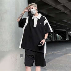 夏季男装套装短袖T恤休闲短裤两件套潮TZ011-P53，男装休闲套装，星座308B-1