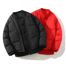 中式唐装男款冬季加厚风汉服青红色立领休闲外套A33-P158，男装棉衣，星座816A（原B366）