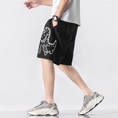 K202P25无影墙宽松休闲卡通恐龙休闲夏装薄款印花港风五分裤，男装休闲裤，电商A026-1