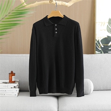 2025年秋季长袖时尚百搭通勤男士POLO领，男装羊绒套衫，纳驰羊绒