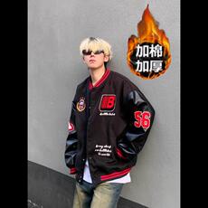 欧美徽章字母刺绣撞色拼接棒球服男女秋冬季加厚宽松情侣外套夹克，男装夹克，星座1210-1