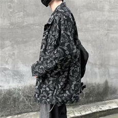 春秋季牛仔外套男女ins嘻哈高街腰果花宽松夹克潮牌复古WT01-P70，男装夹克，星座1008