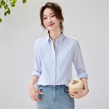 2026春夏新款白色衬衫女宽松显瘦通勤百搭衬衣韩系简约温柔气质，女装衬衫，艾米