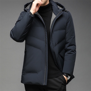 男士可脱卸帽商务休闲羽绒服2023冬季新款中青年加厚保暖男装外套图片