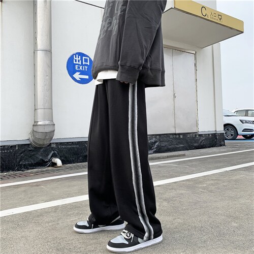 春季男士休闲裤子直筒宽松潮流百搭运动裤阔腿长裤子K04-P35图片