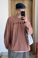C016P30秋季港风潮流宽松长袖t恤打底衫男，男装T恤，星座1204-3