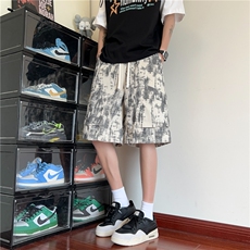 夏季新款扎染灯芯绒宽松休闲短裤B315-K25529-特p25控48，男装牛仔裤，电商B315