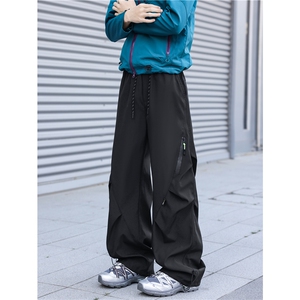 26新款户外机能侧边褶皱设计休闲冲锋裤B315-K26063-特p35控68图片
