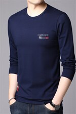 2023秋季新款长袖T恤男薄款圆领上衣中青年男士休闲宽松体恤衫潮，男装T恤，电商B212（原钱塘6029）