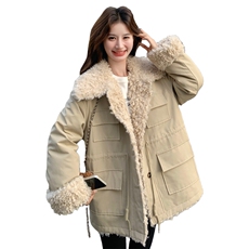 新款！保暖羊羔毛派克服工装外套2C133-6007-P255-K378，女装派克服，2C133