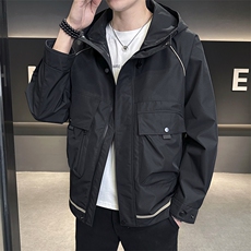 秋季夹克男高品质连帽外套型男商务休闲青年外套男N8817-P95，男装夹克，星座310B-3