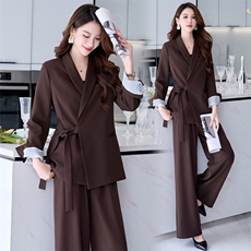 设计感气质职业西装套装女春秋2024新款时尚洋气减龄阔腿裤两件套，女装套装/套裙，卡杰菲