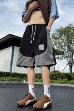 短裤男夏季美式复古拼接五分裤潮牌宽松大码XZ102B-1DK2510P30，男装牛仔裤，星座102B-1