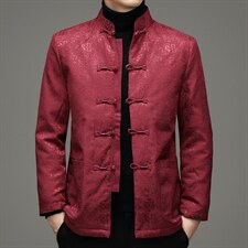 风冬季立领长袖休闲纯色男士唐装白鸭绒羽绒服SFT9916-P220图片