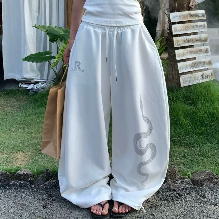AK2211-P55烫钻牛奶丝潮牌宽松拖地显瘦休闲裤,男装休闲裤,星座617A-2