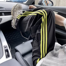 美式复古条纹工装裤男潮牌速干运动裤跳舞直筒休闲裤子，男装工装外套，星座601-2