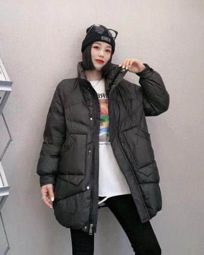 DG839欧货大口袋立领拉链百分百羽绒外套,女装,L·H·X