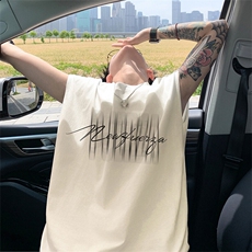 可48小时发货支持抖音得物来样二开240克重磅美式纯棉背心无袖t恤，男装T恤，电商A486-1