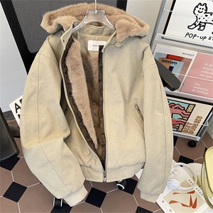 美式夹克男冬季加绒加厚棉服帆布棉衣外套MY9806-P183可拆卸帽子图片