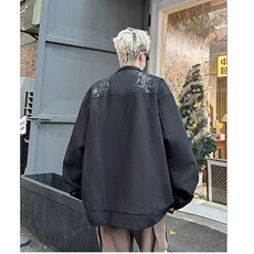 美式复古披荆斩棘短款牛仔外套男春秋潮流情侣高街夹克W9332/P88，男装工装外套，星座506