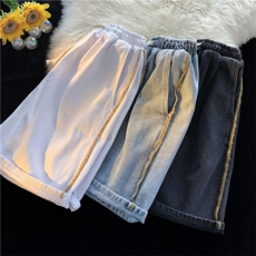 撞色边牛仔短裤男B342-DK1015-P38控48，男装牛仔裤，电商B342