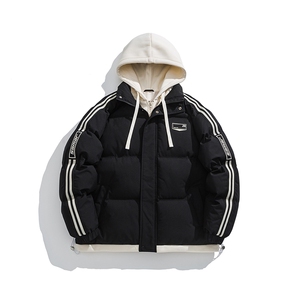 棉衣男冬季新款港风宽松港风假两件连帽学生棉服MY8882-P82图片