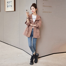 2025新款高级感时尚休闲中长款风衣外套女春秋短款宽松显瘦小个子，女装风衣，依万里