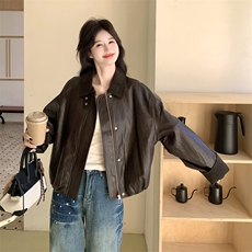 已出大货【26春新款】皮衣外套2D001-6767-P165-K268，女装短外套，2D001