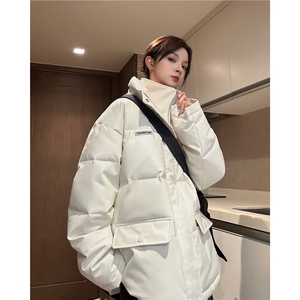 中性冬季宽松美式高街PU皮棉衣假两件加厚外套XZ811A-MF120-P135图片