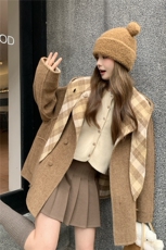 韩系温柔风双面羊毛大衣女冬季2025年新款高级感气质长款毛呢外套，女装双面呢大衣，艾米莉亚