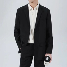 轻商务休闲抗皱免烫小西服男士春秋宽松简约西装夹克外套XD15，男装夹克，星座1116A-2（原606A-1）