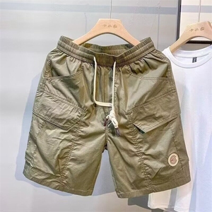 潮牌休闲短裤子男士柔软宽松多口袋潮牌工装裤速干五分休闲运动裤图片